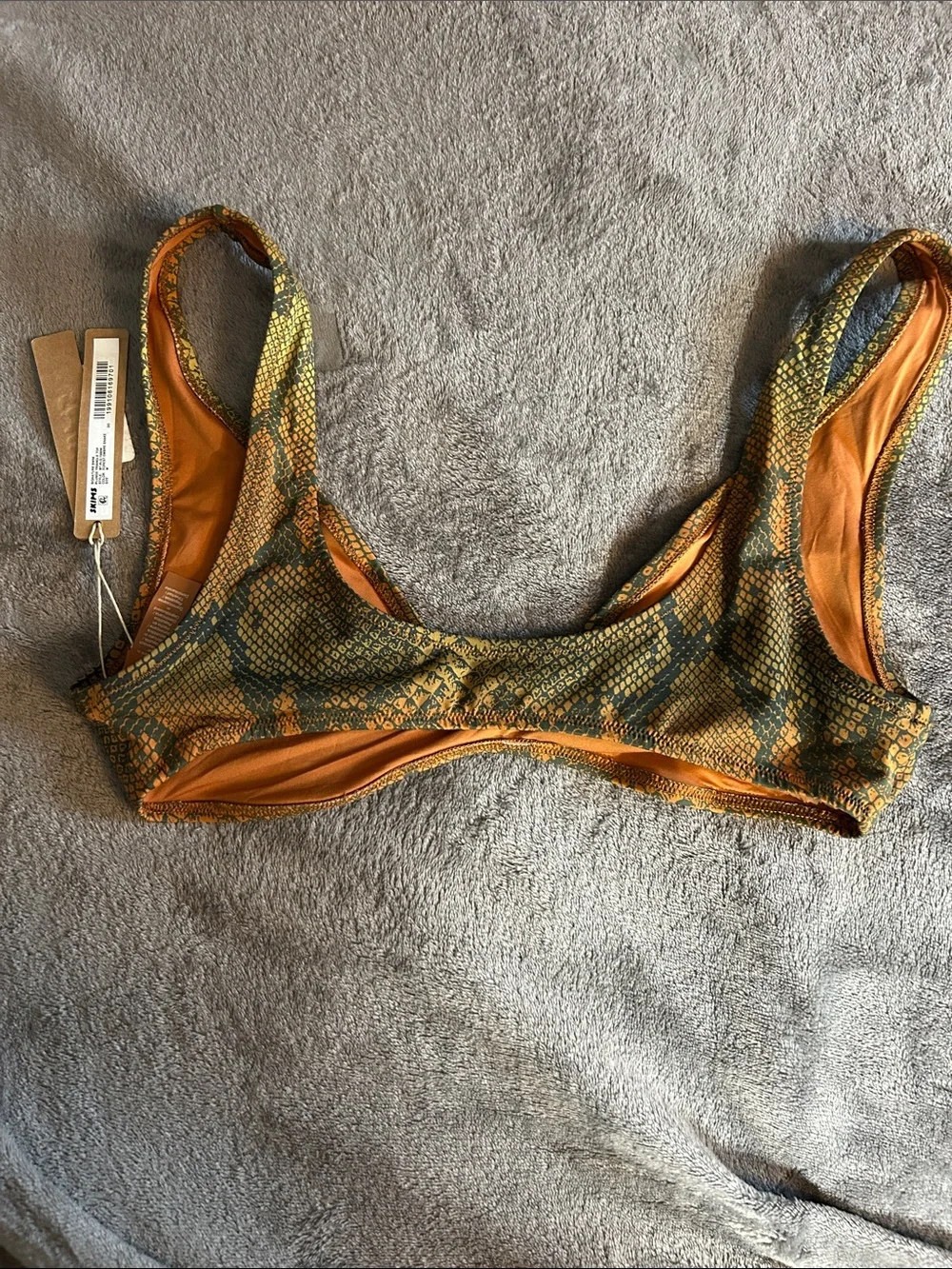 Skins Signature Plunge Bikini Top - Forest Ombré snake (Medium)